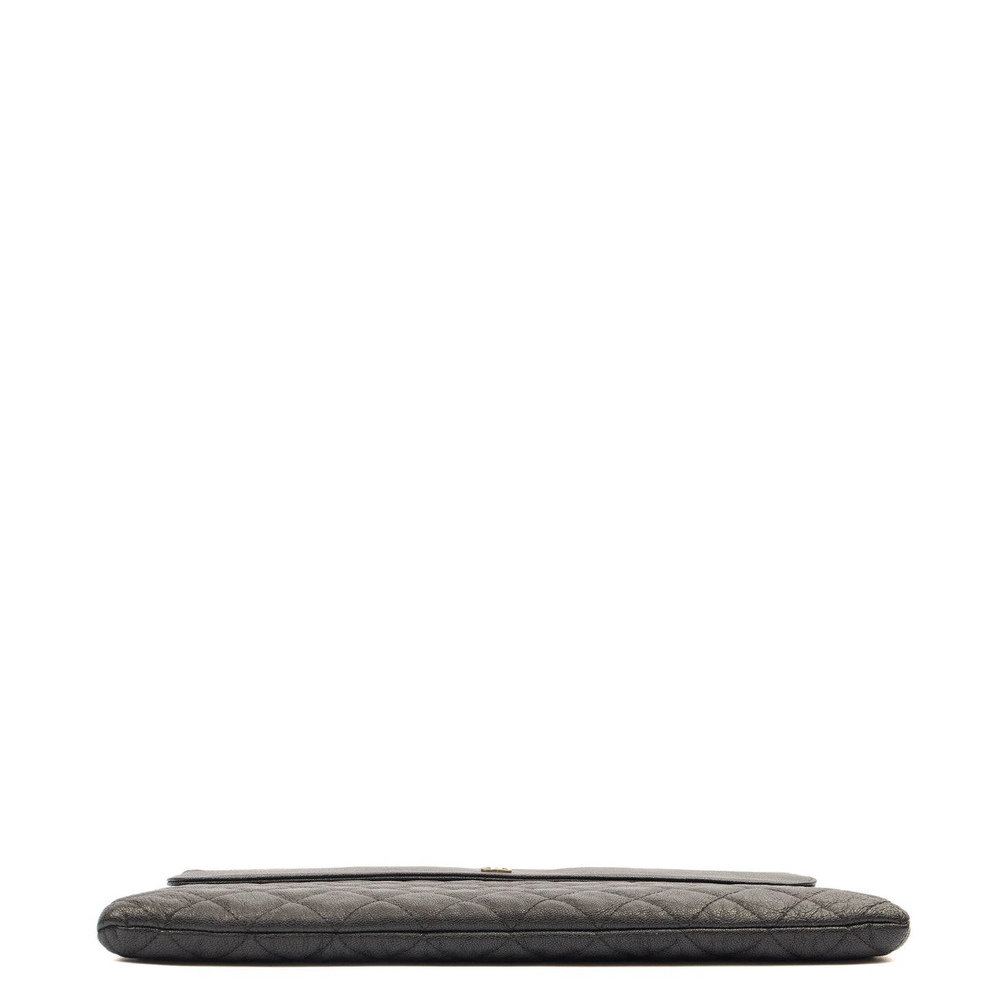 Chanel Clutch Pouch in Black, Caviar Leather — Top View