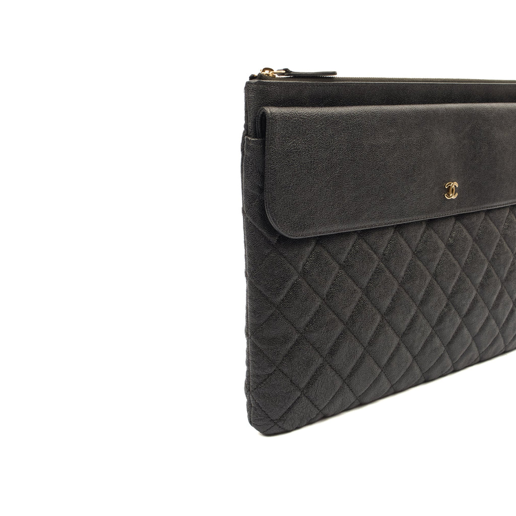 Chanel Clutch Pouch in Black, Caviar Leather — Alternate View 15