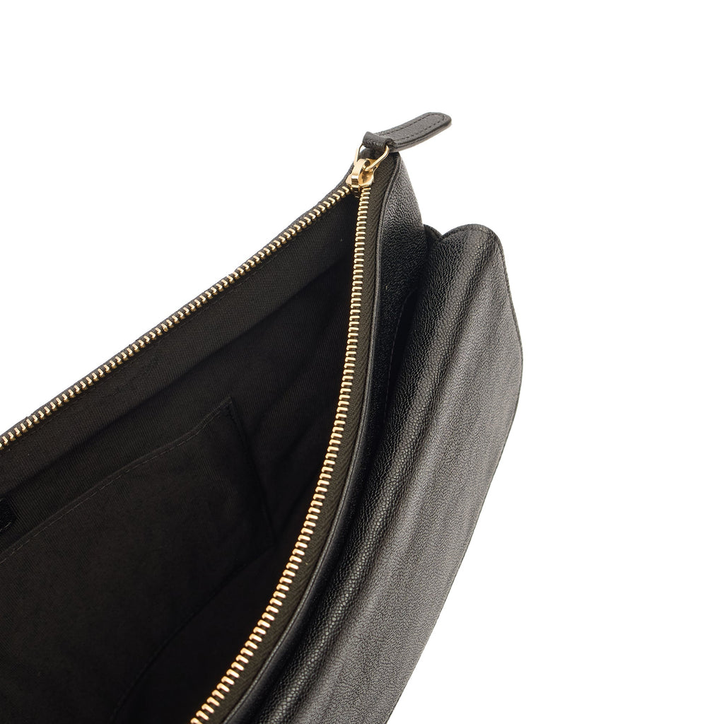 Chanel Clutch Pouch in Black, Caviar Leather — Alternate View 24