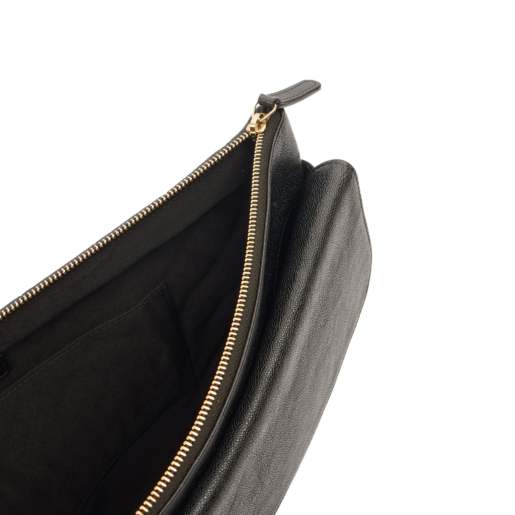 Chanel Clutch Pouch in Black, Caviar Leather — Alternate View 24