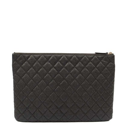 Chanel Clutch Pouch in Black, Caviar Leather — Alternate View 11