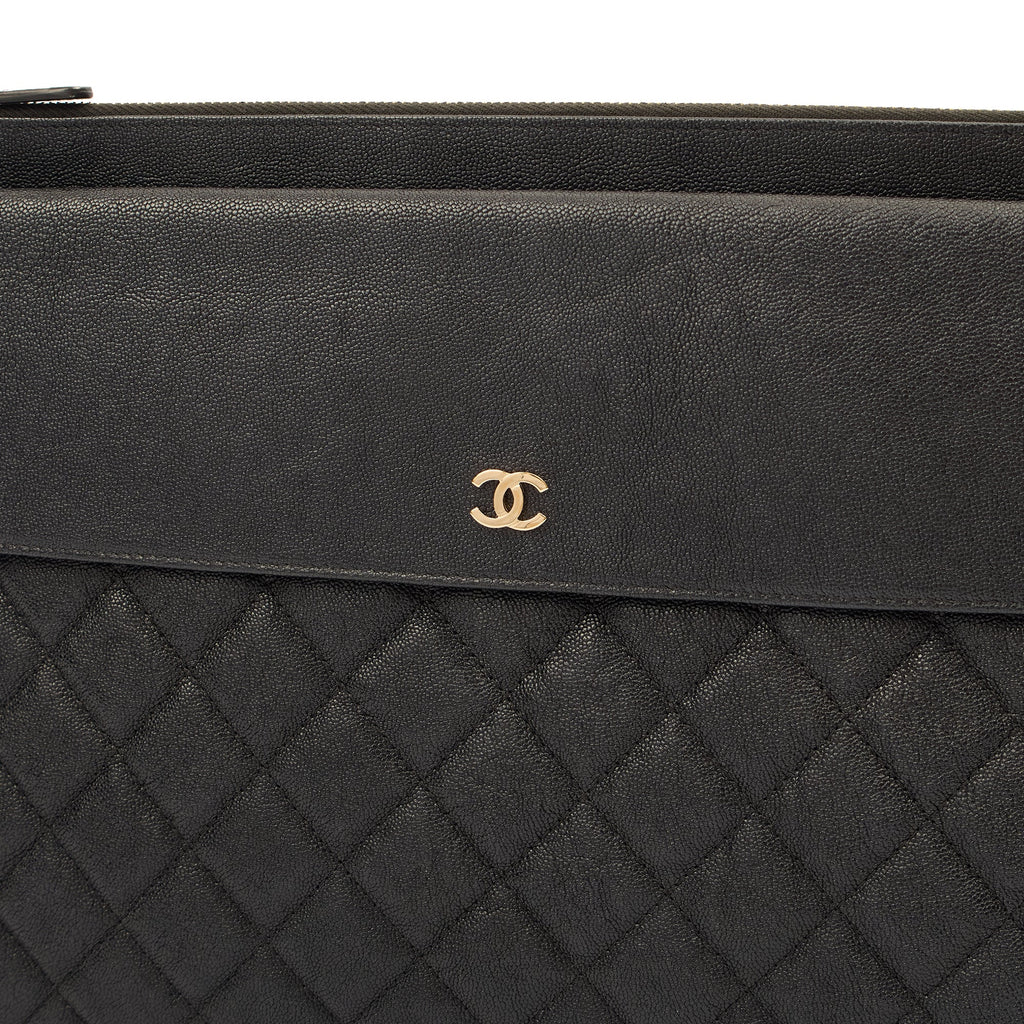 Chanel Clutch Pouch in Black, Caviar Leather — Alternate View 14