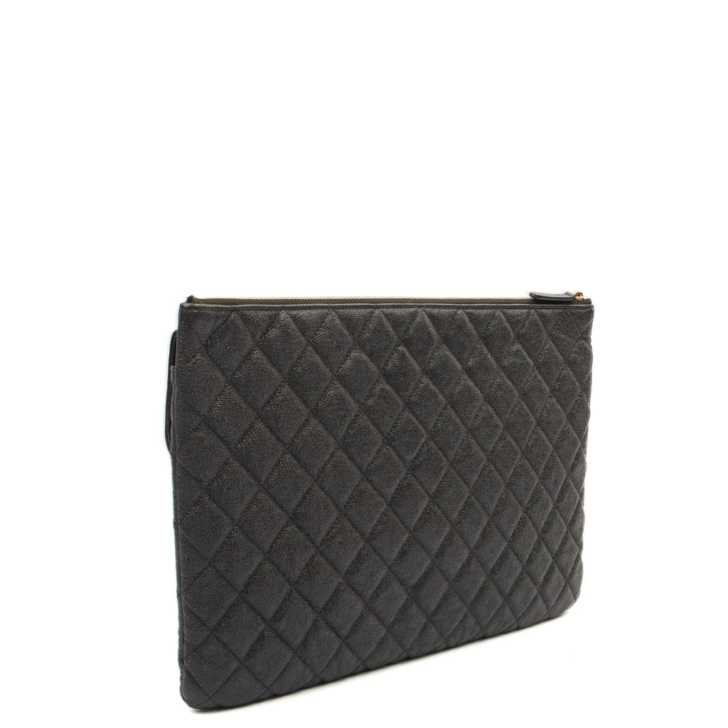 Chanel Clutch Pouch in Black, Caviar Leather — Alternate View 10