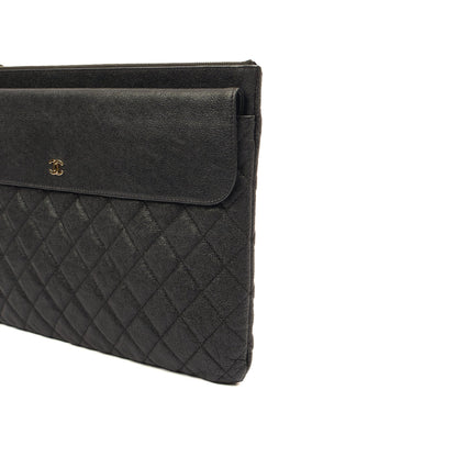 Chanel Clutch Pouch in Black, Caviar Leather — Alternate View 13