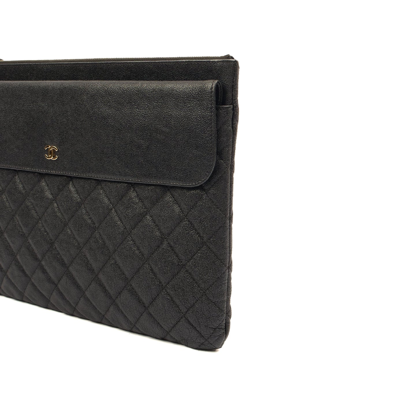 Chanel Clutch Pouch in Black, Caviar Leather — Alternate View 21