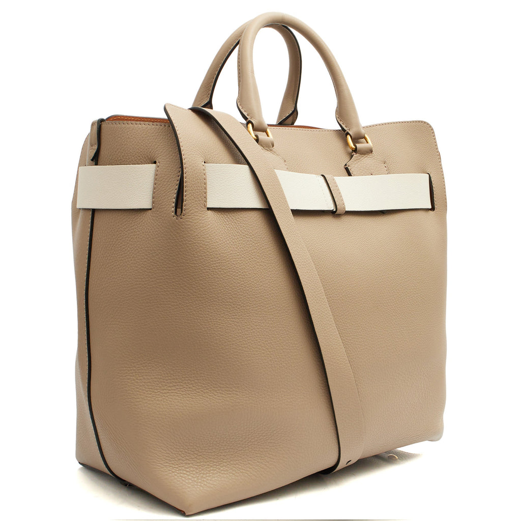 Burberry Tote Belt Bag - Large in Grey, Leather — Side View