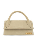 Jacquemus Cross Body Le Chiquito Long in Grey, Suede — Front View