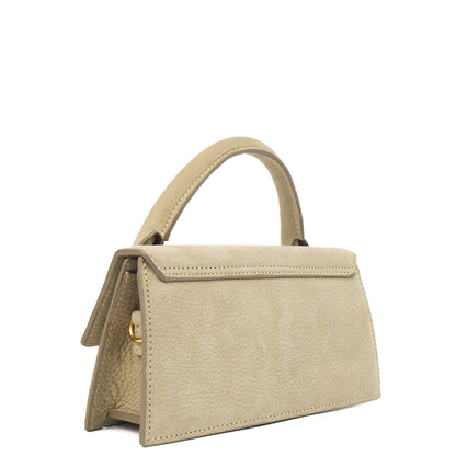 Jacquemus Cross Body Le Chiquito Long in Grey, Suede — Back View