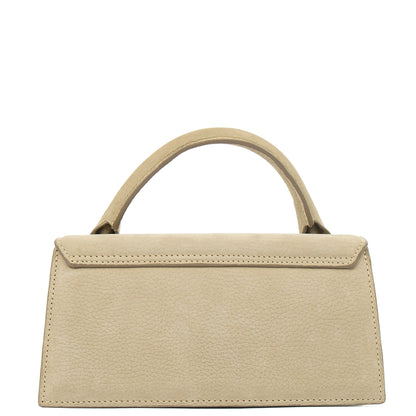 Jacquemus Cross Body Le Chiquito Long in Grey, Suede — Top View