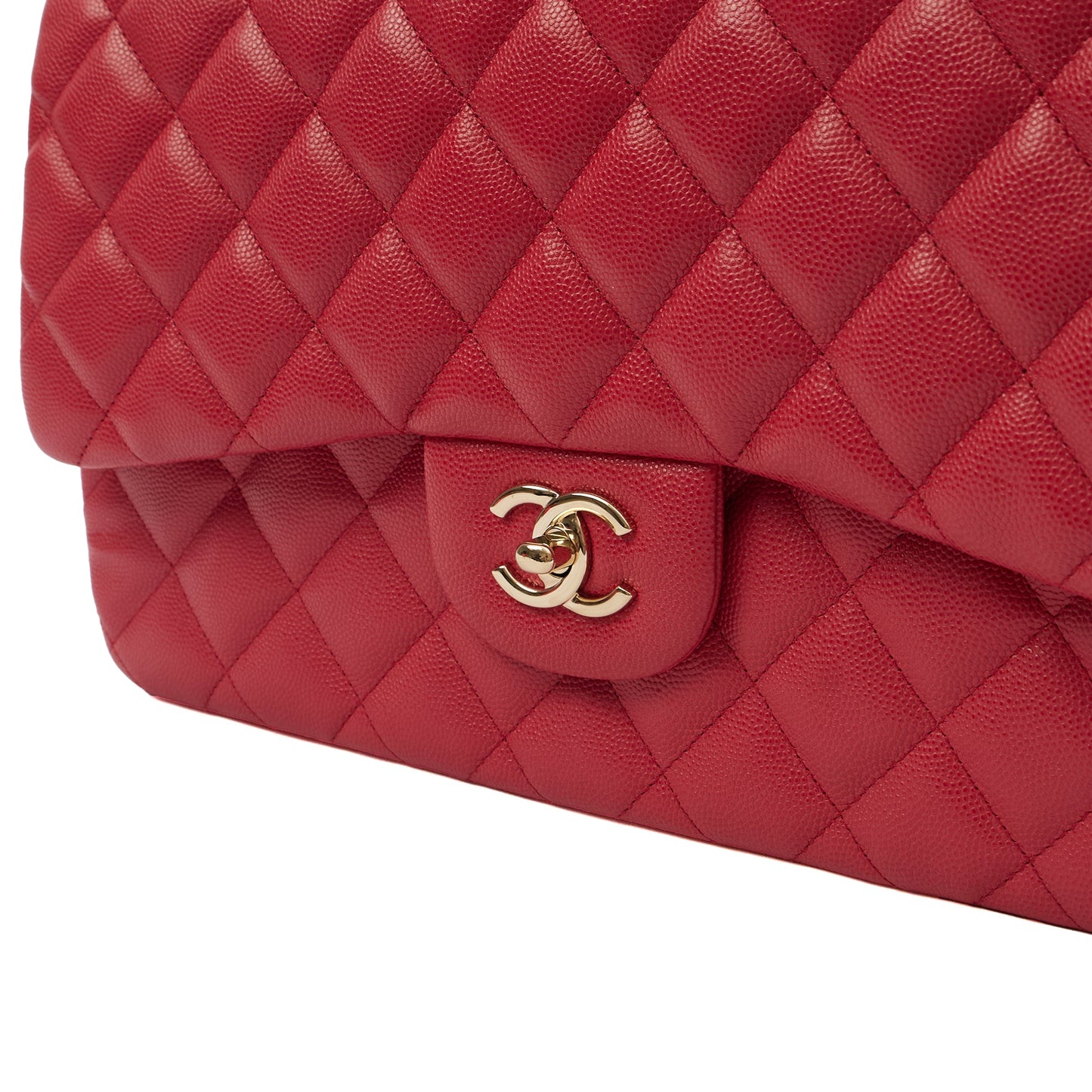 Chanel Shoulder Bag Classic Double Flap - Large in Pink, Caviar Leather — Alternate View 16