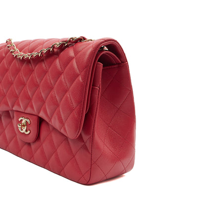 Chanel Shoulder Bag Classic Double Flap - Large in Pink, Caviar Leather — Alternate View 15