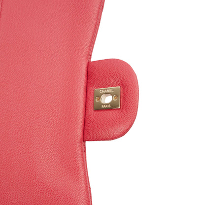 Chanel Shoulder Bag Classic Double Flap - Large in Pink, Caviar Leather — Alternate View 8