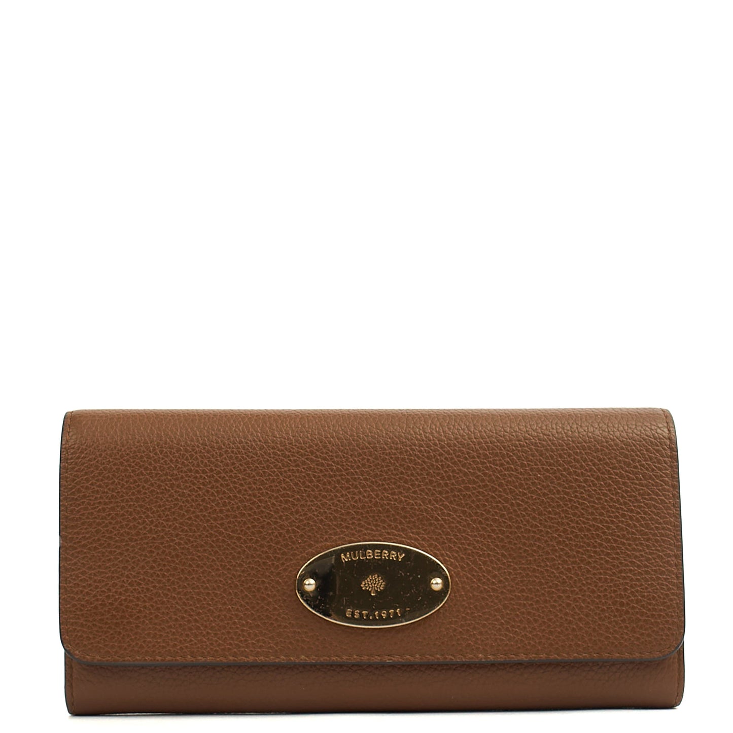 Mulberry Purse Wallet in Oak, Leather — Front View