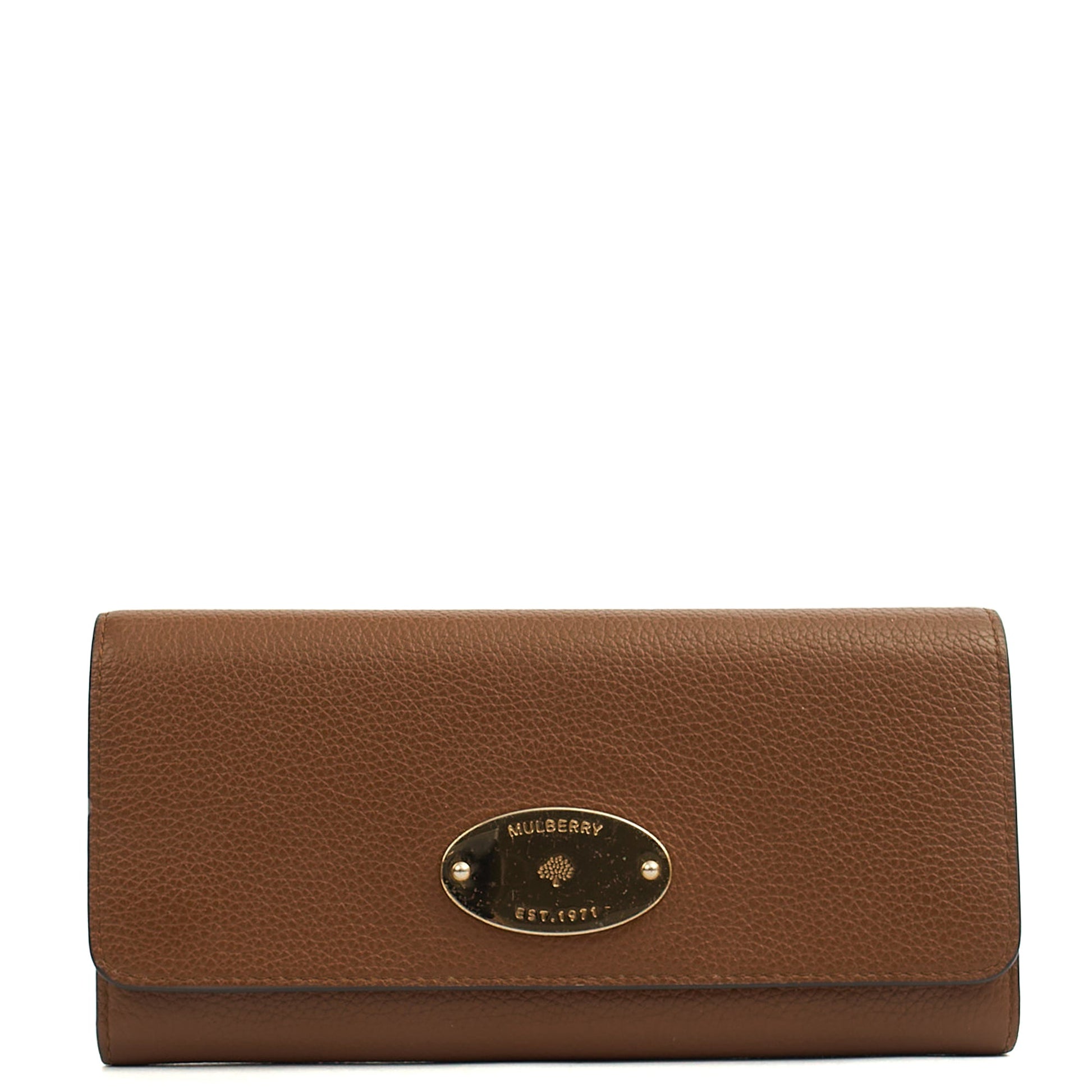 Mulberry Purse Wallet in Oak, Leather — Front View