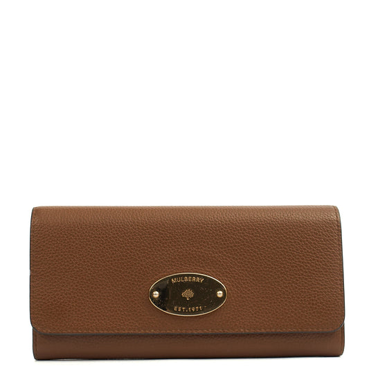 Mulberry Purse Wallet in Oak, Leather — Front View