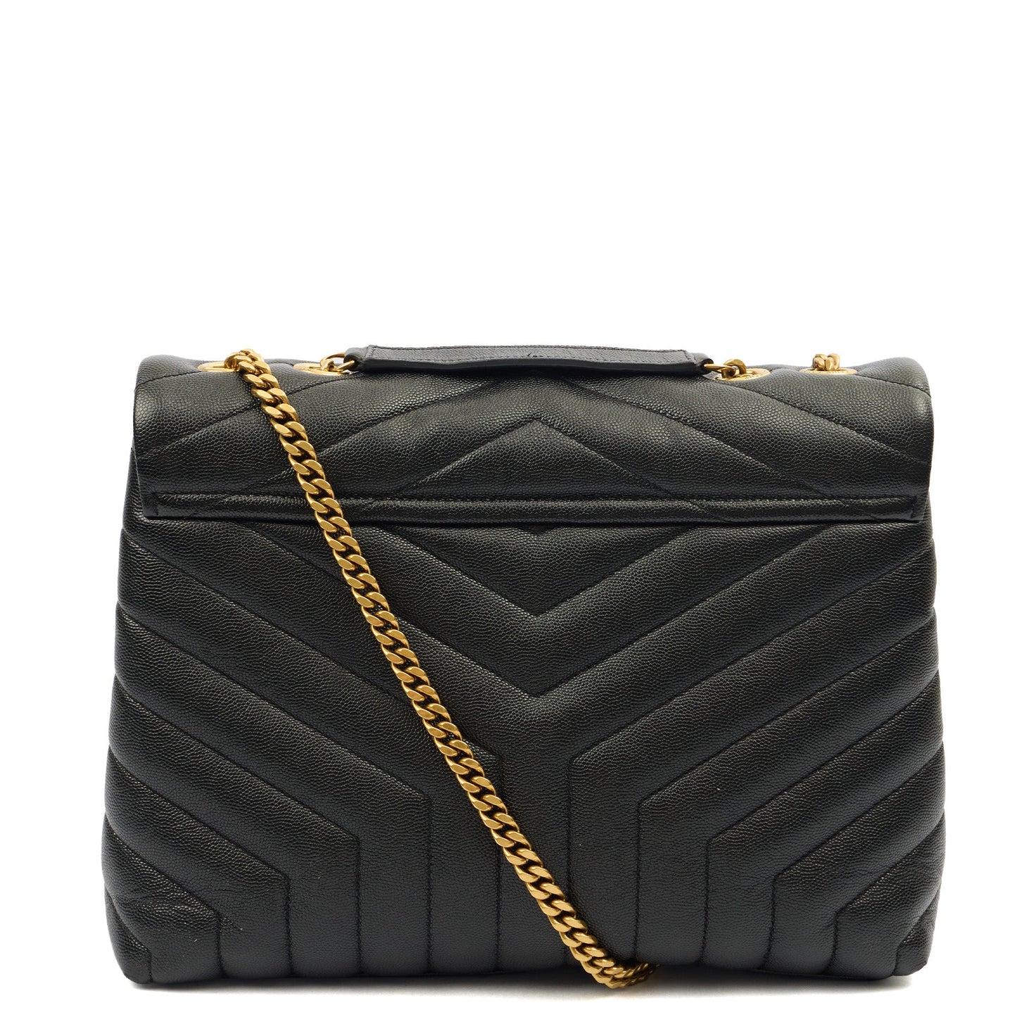 Saint Laurent Shoulder Bag Lou Lou - Medium in Black, Leather — Top View