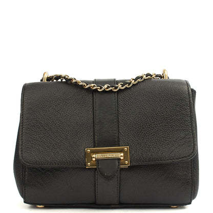 Aspinal of London Cross Body Lottie in Black, Leather — Front View
