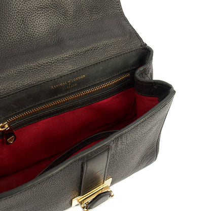Aspinal of London Cross Body Lottie in Black, Leather — Lifestyle View