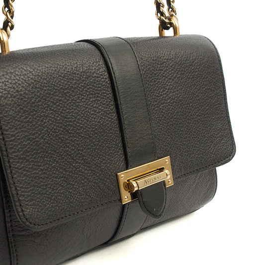 Aspinal of London Cross Body Lottie in Black, Leather — Side View