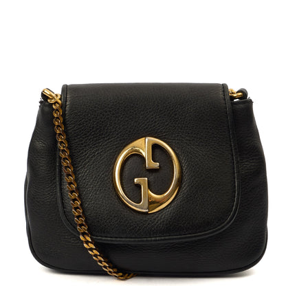 Gucci Cross Body 1973 Crossbody in Black, Leather — Front View