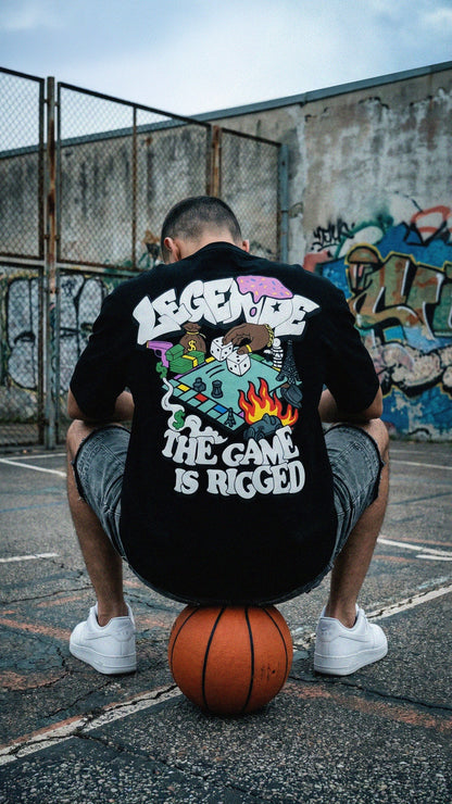 Legende Paris GAME IS RIGGED T-SHIRT - BLACK — XS — Alternate View 7