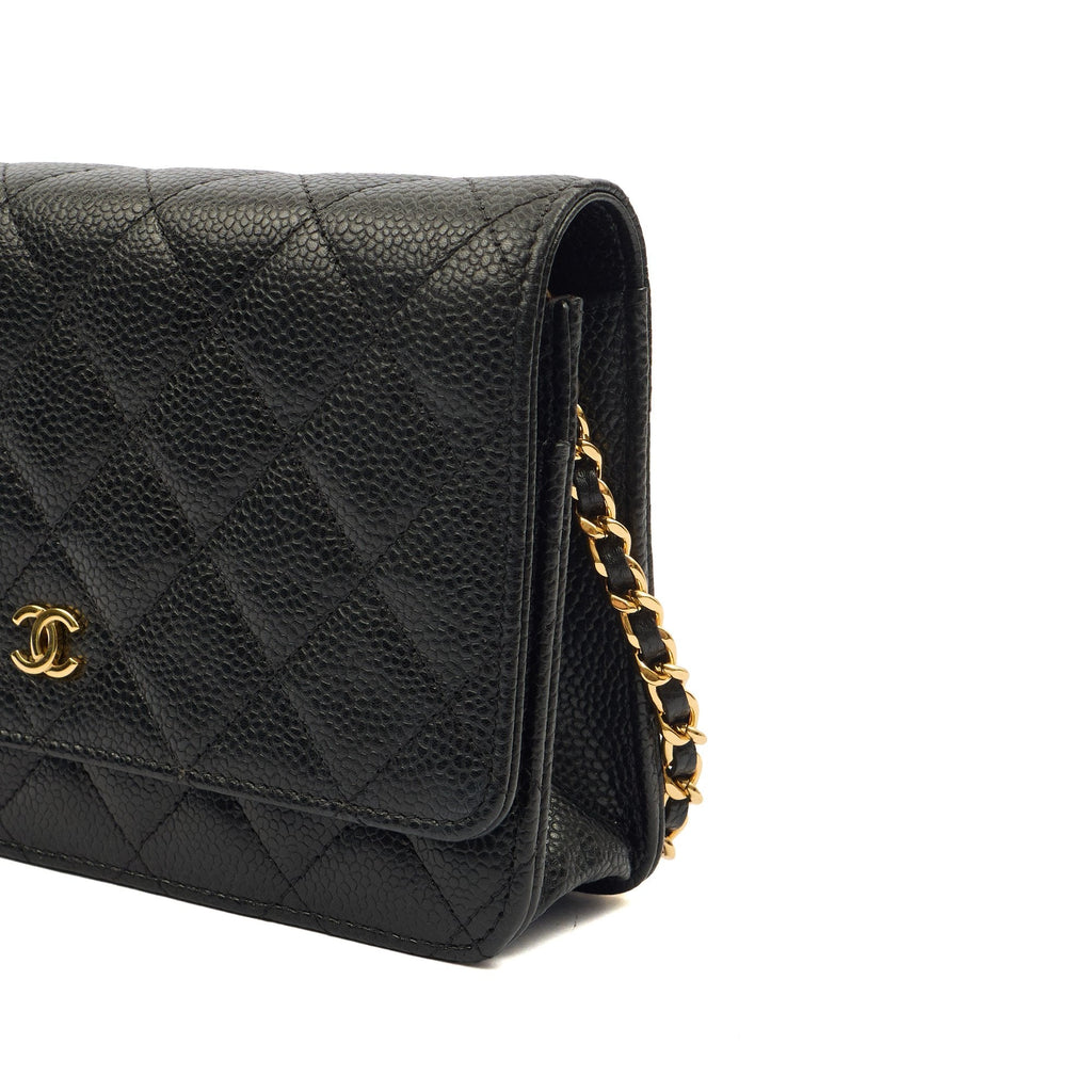 Chanel Cross Body Wallet on Chain in Black, Caviar Leather — Alternate View 7