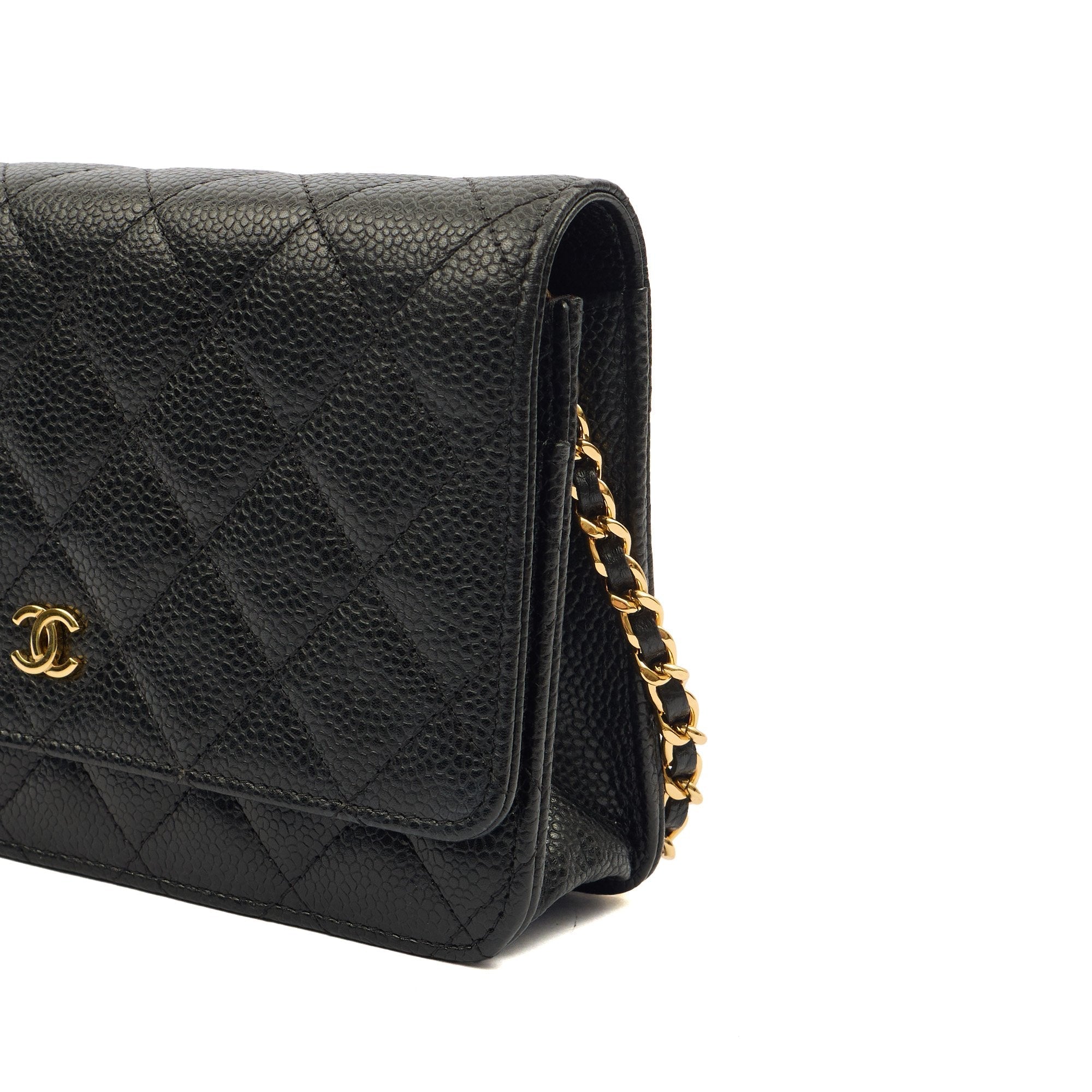 Chanel Cross Body Wallet on Chain in Black, Caviar Leather — Alternate View 7