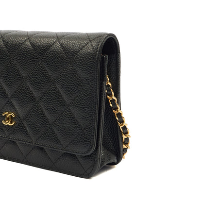 Chanel Cross Body Wallet on Chain in Black, Caviar Leather — Alternate View 7