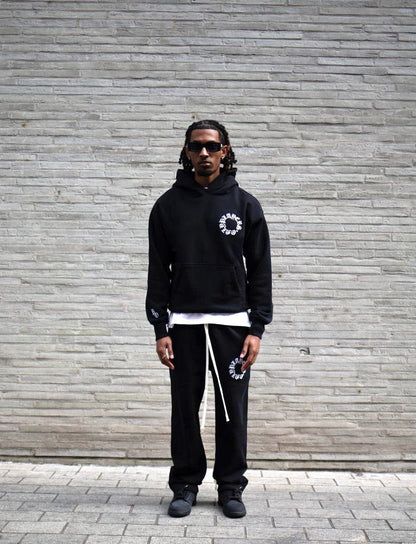 PLAYERS ONLY BLACK EMBROIDERED SWEATPANTS — Small — Back View