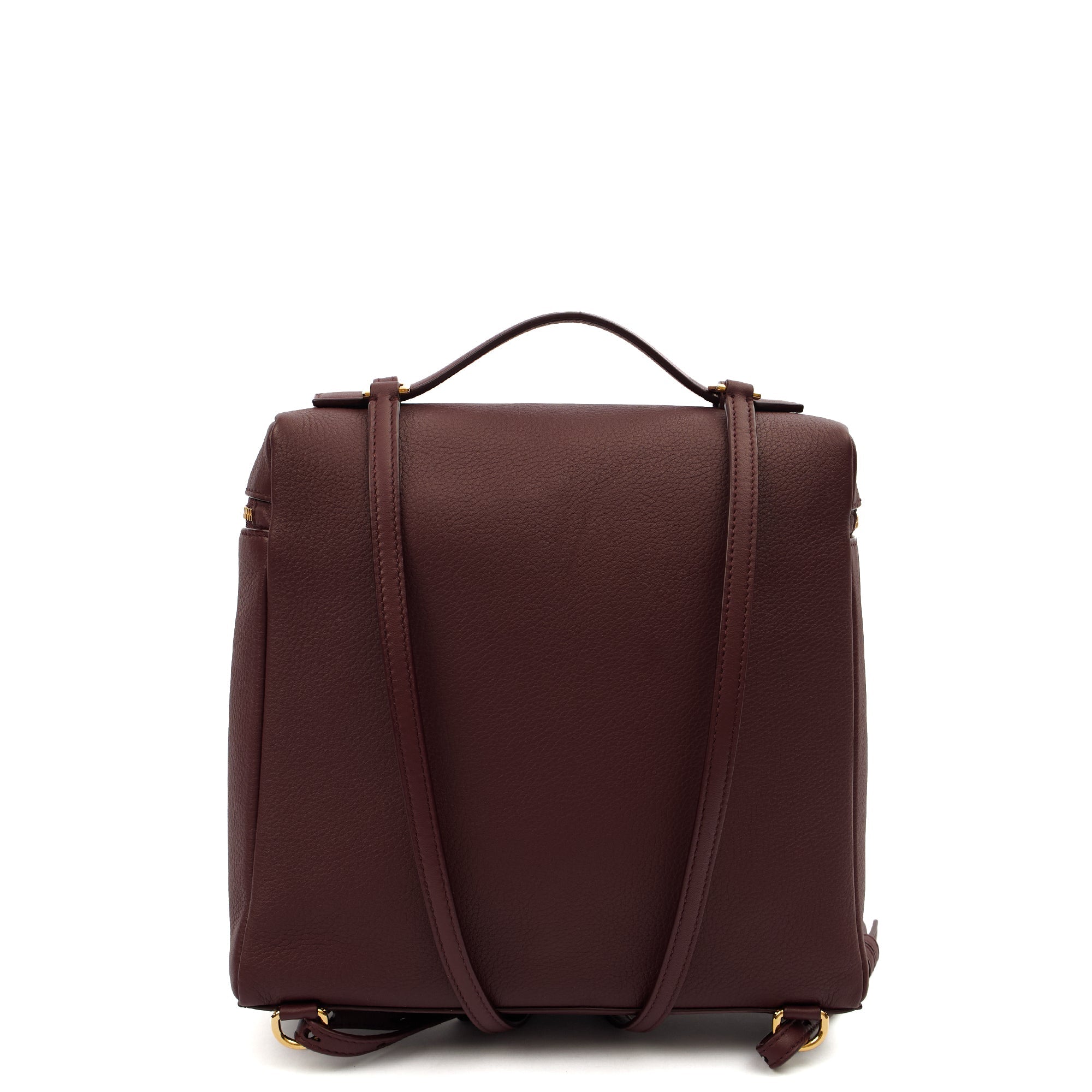 Loro Piana Backpack Extra Pocket L23.5 Backpack in Red, Leather — Back View