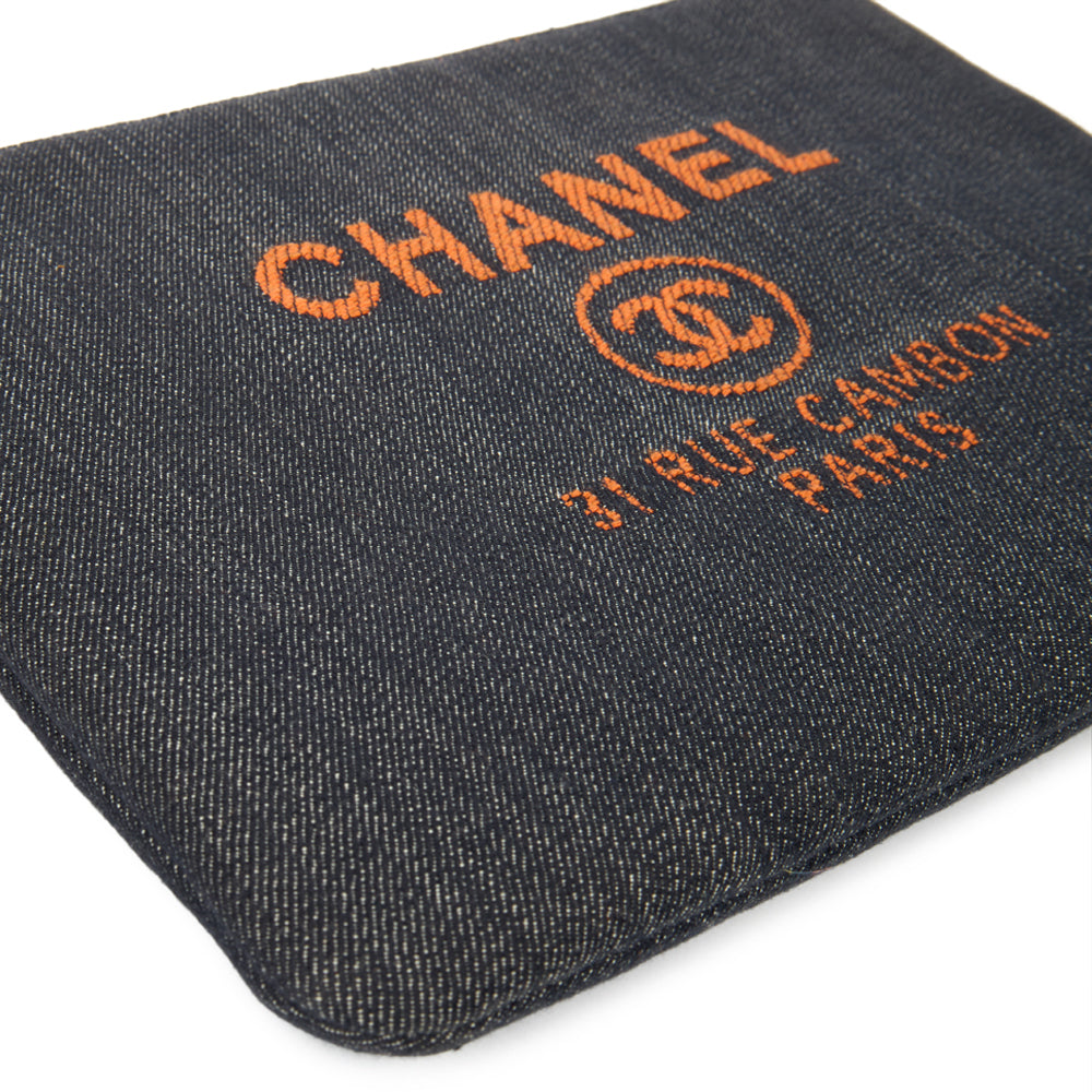 Chanel Clutch Pouch in Navy, Fabric — Alternate View 7