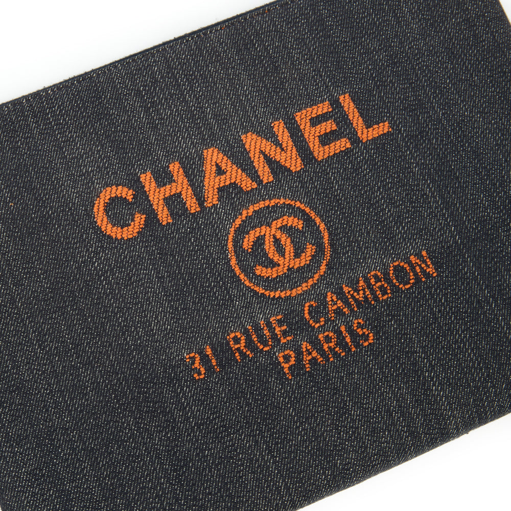 Chanel Clutch Pouch in Navy, Fabric — Alternate View 15
