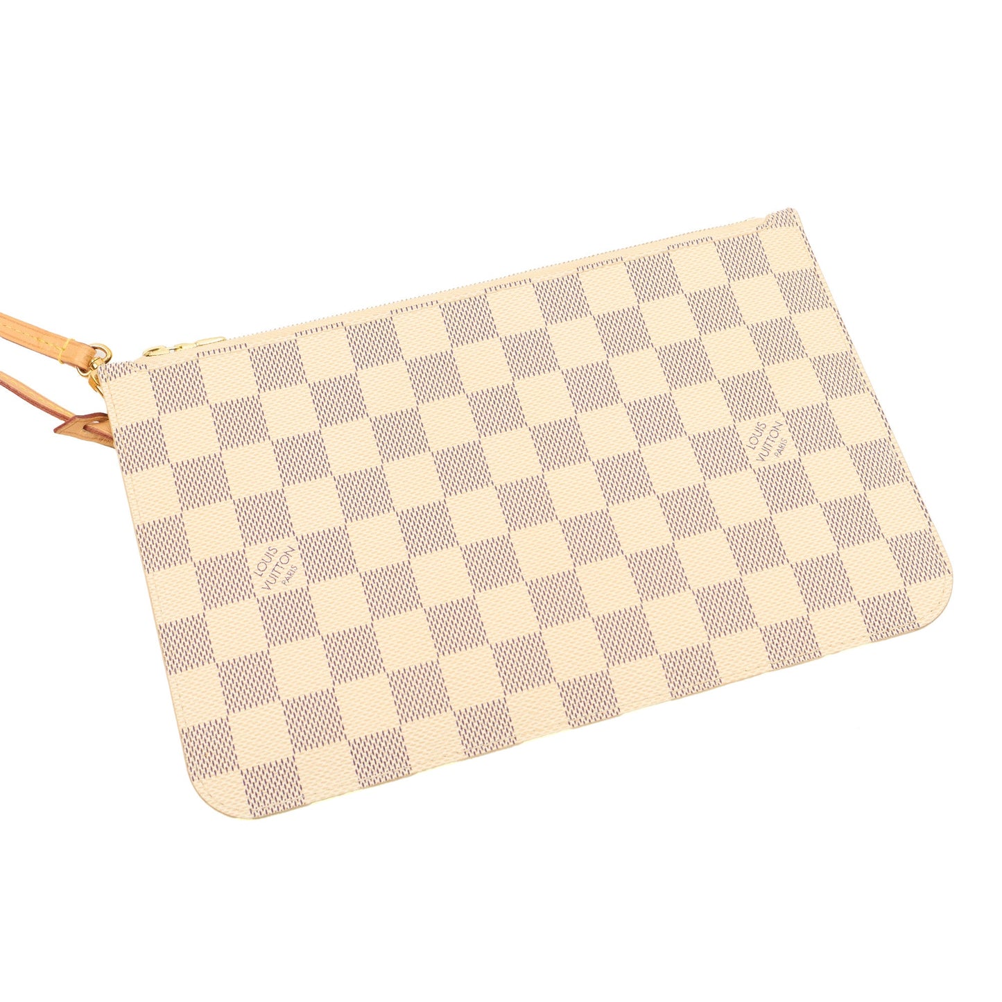 Louis Vuitton Tote Neverfull MM in Damier Azur, Canvas — Detail View