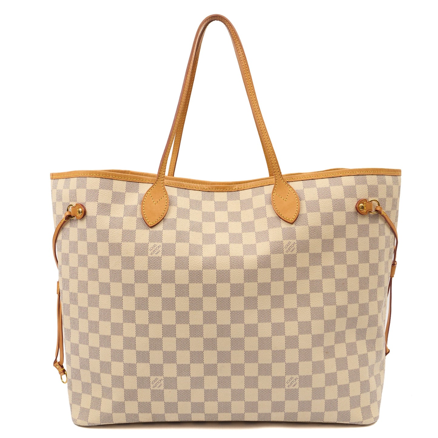 Louis Vuitton Tote Neverfull MM in Damier Azur, Canvas — Front View