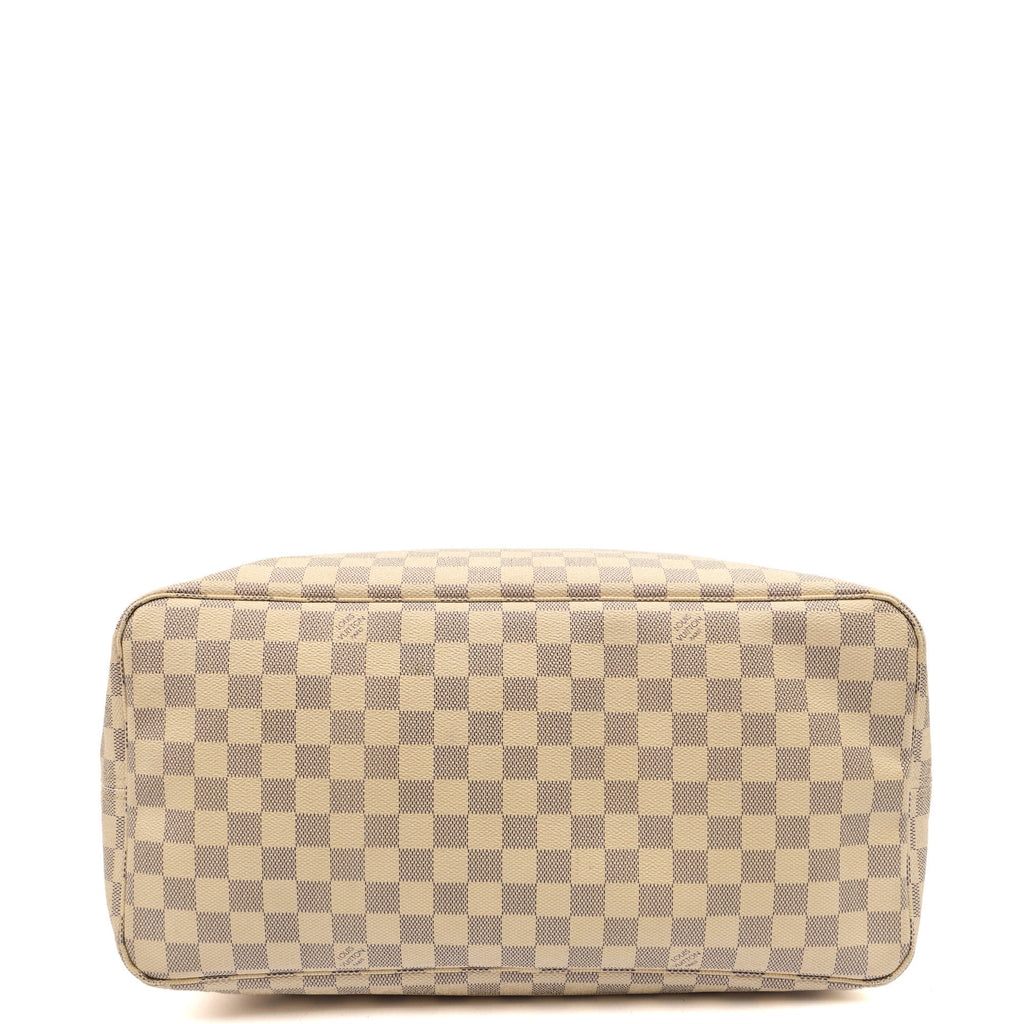 Louis Vuitton Tote Neverfull MM in Damier Azur, Canvas — Top View