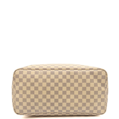 Louis Vuitton Tote Neverfull MM in Damier Azur, Canvas — Top View