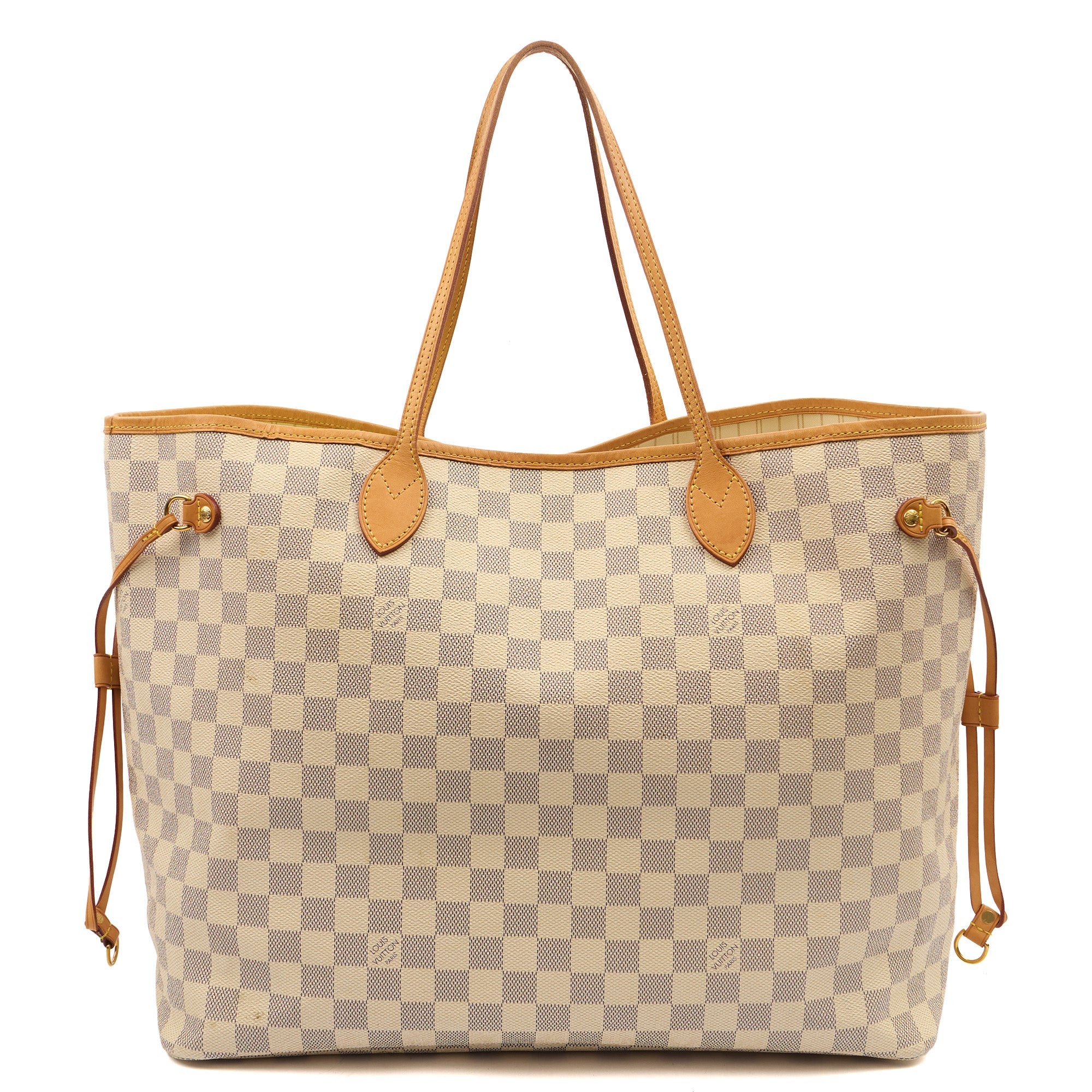 Louis Vuitton Tote Neverfull MM in Damier Azur, Canvas — Back View