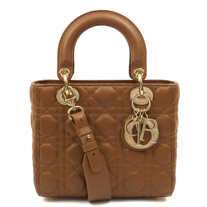 Christian Dior Cross Body Lady Dior Small in Brown, — Front View