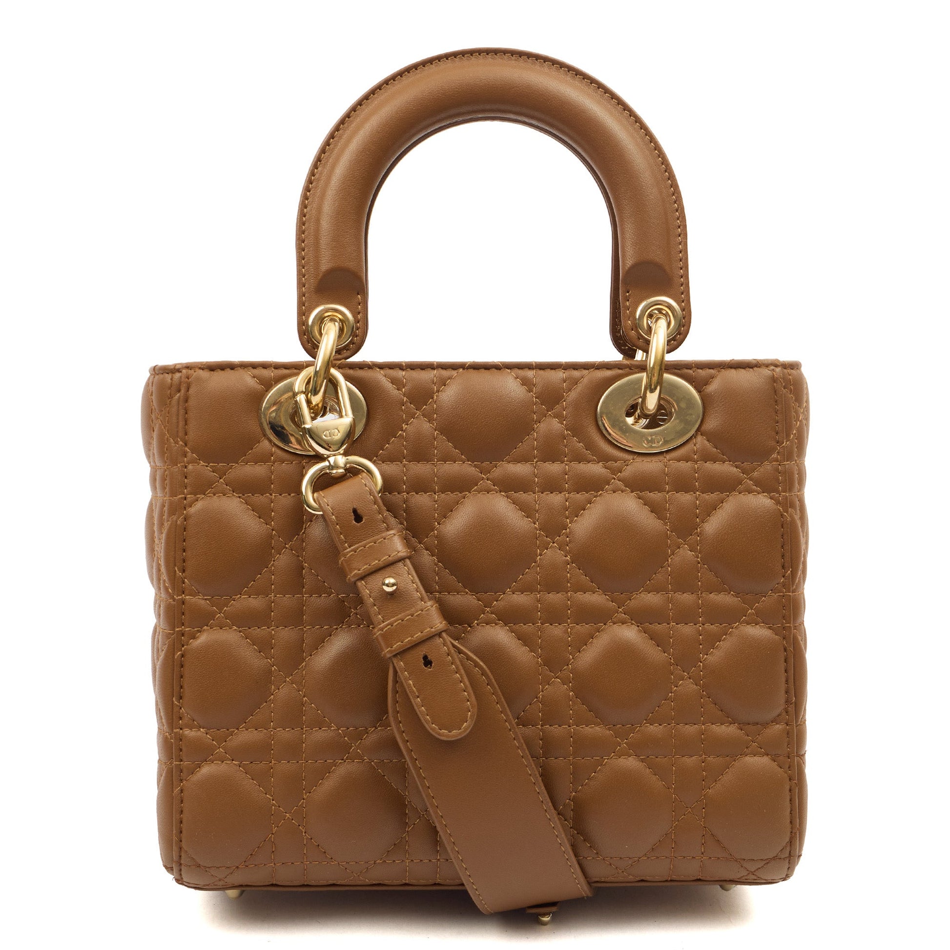 Christian Dior Cross Body Lady Dior Small in Brown, — Back View