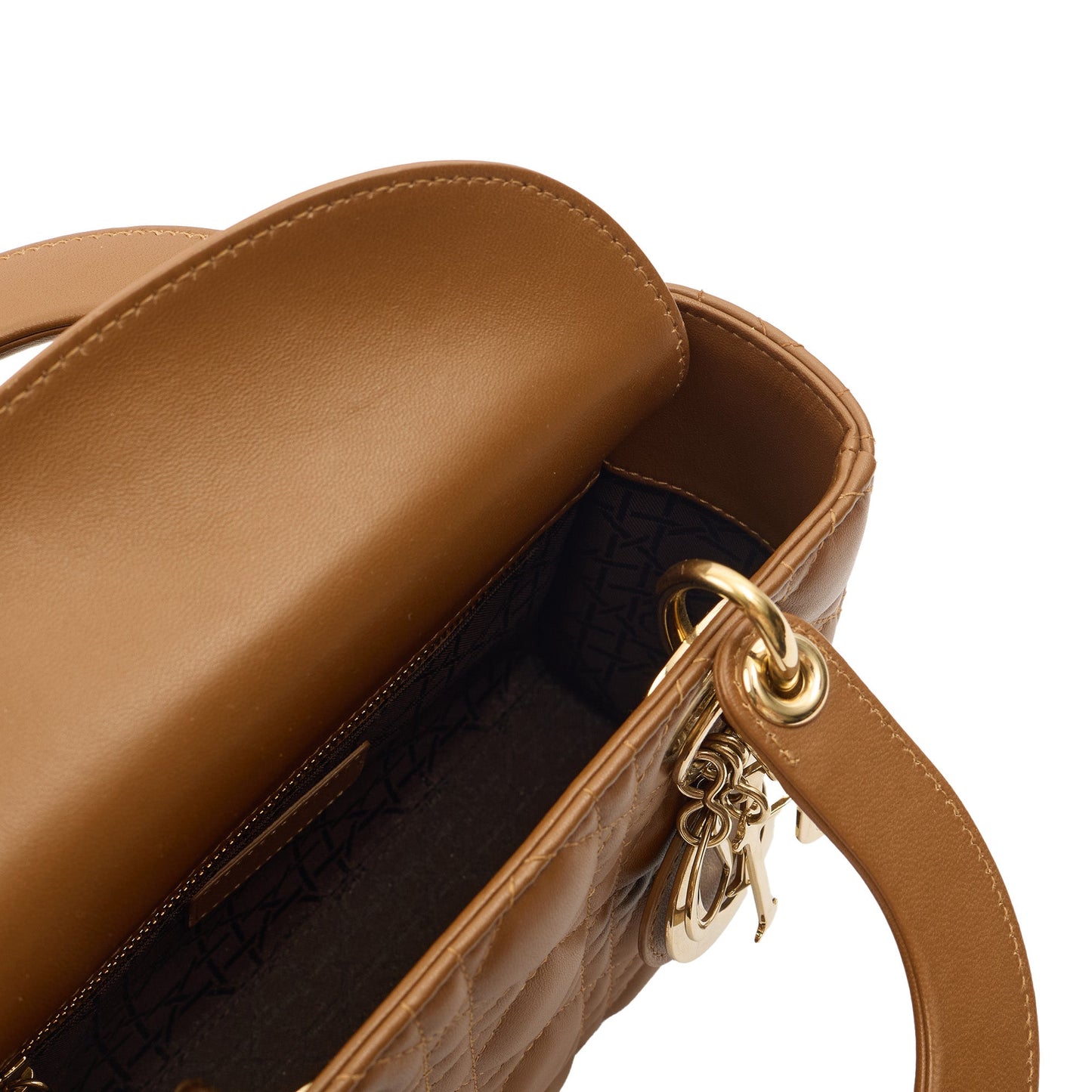 Christian Dior Cross Body Lady Dior Small in Brown, — Detail View