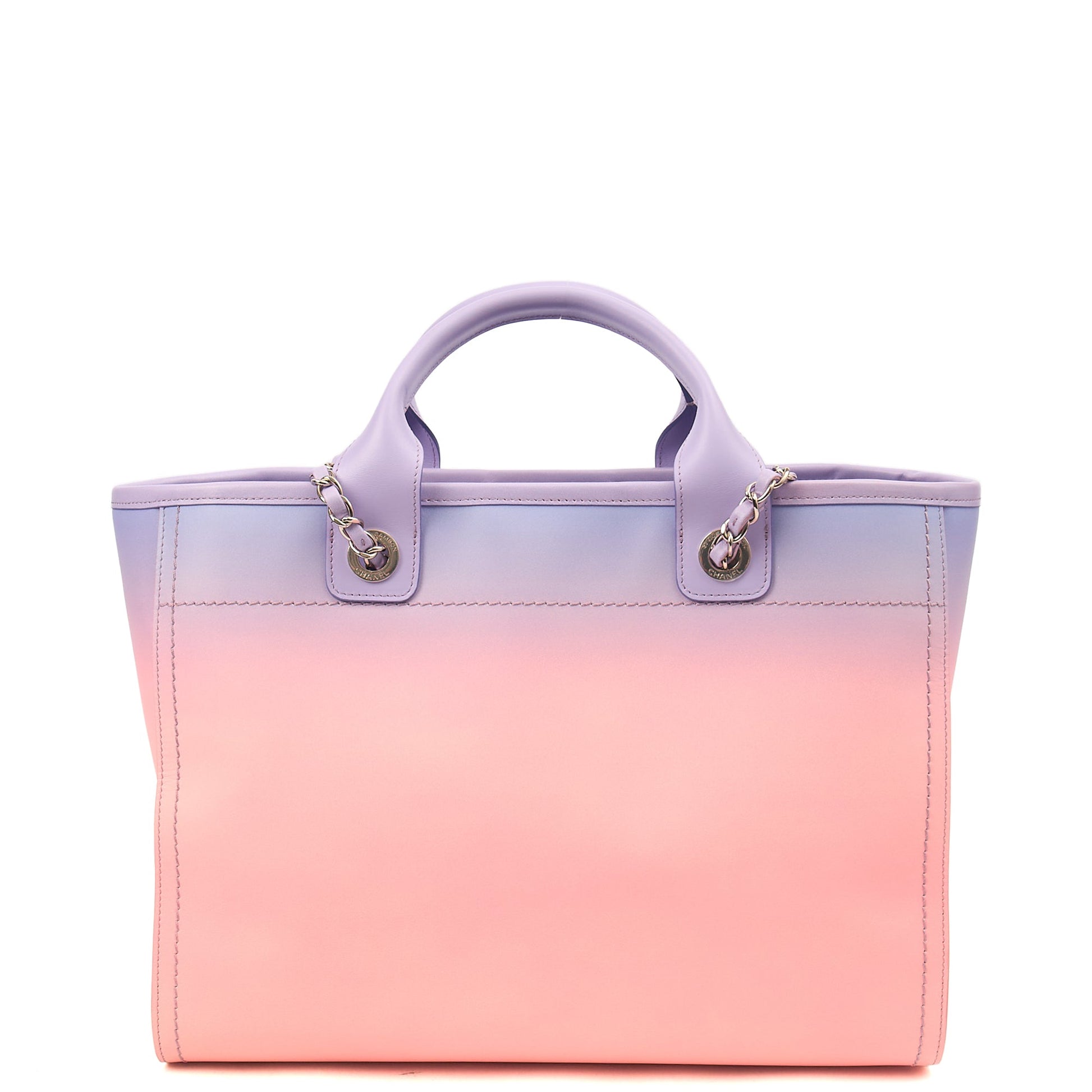 Chanel Tote Deauville Tote in Multi, Calfskin Leather — Back View