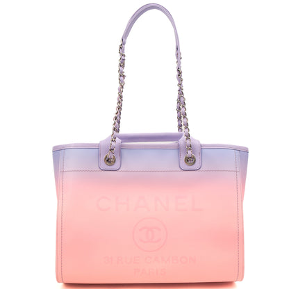 Chanel Tote Deauville Tote in Multi, Calfskin Leather — Detail View