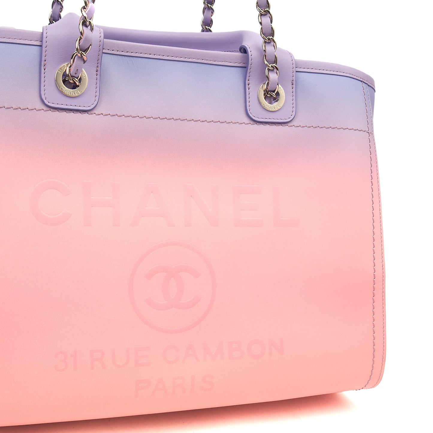 Chanel Tote Deauville Tote in Multi, Calfskin Leather — Lifestyle View