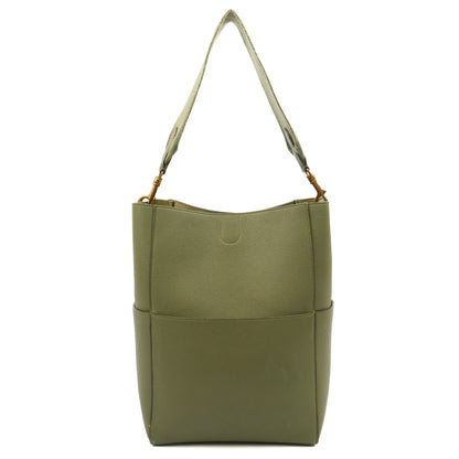 Celine Tote Sangle Seau in Green, Box Calfskin — Alternate View 9