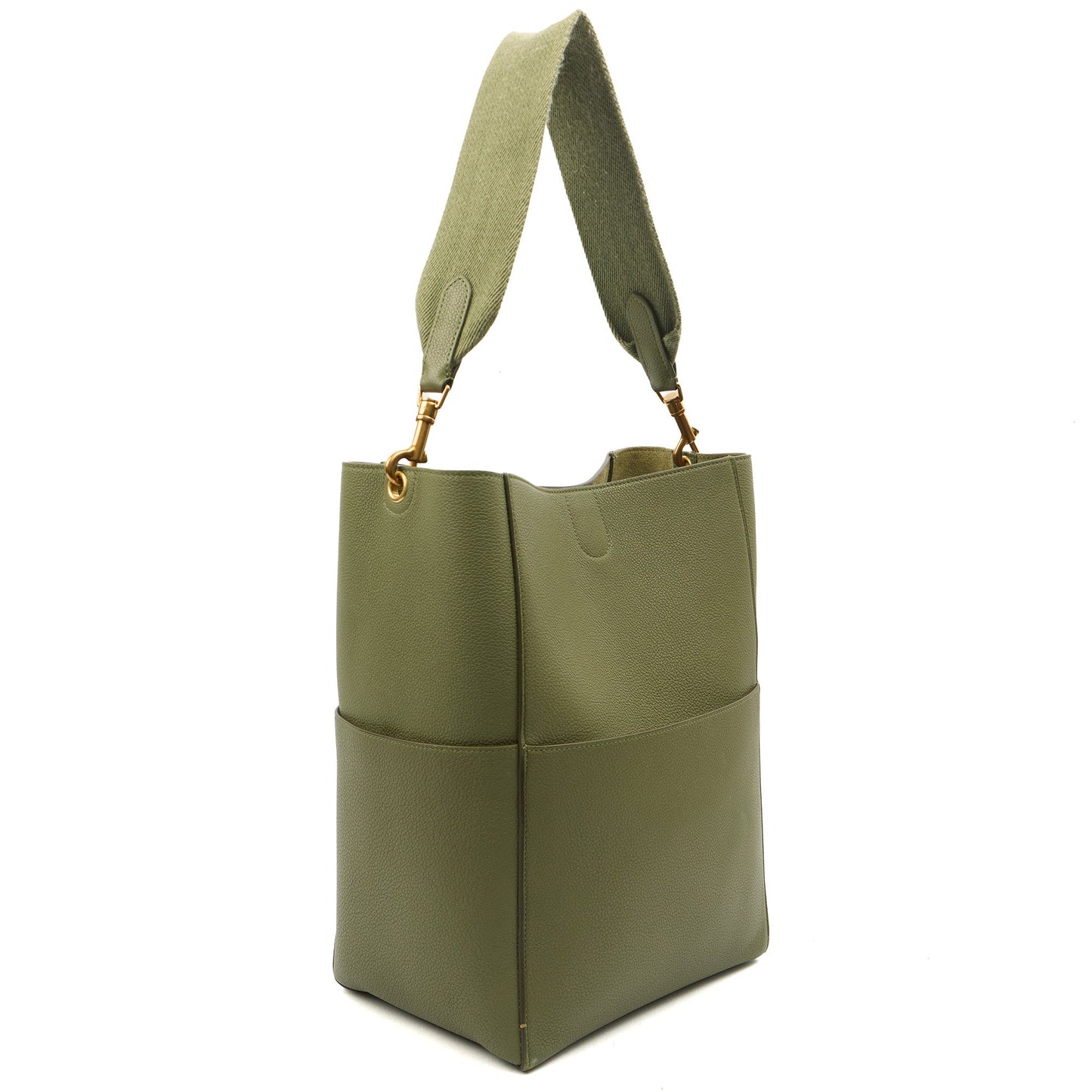 Celine Tote Sangle Seau in Green, Box Calfskin — Alternate View 8