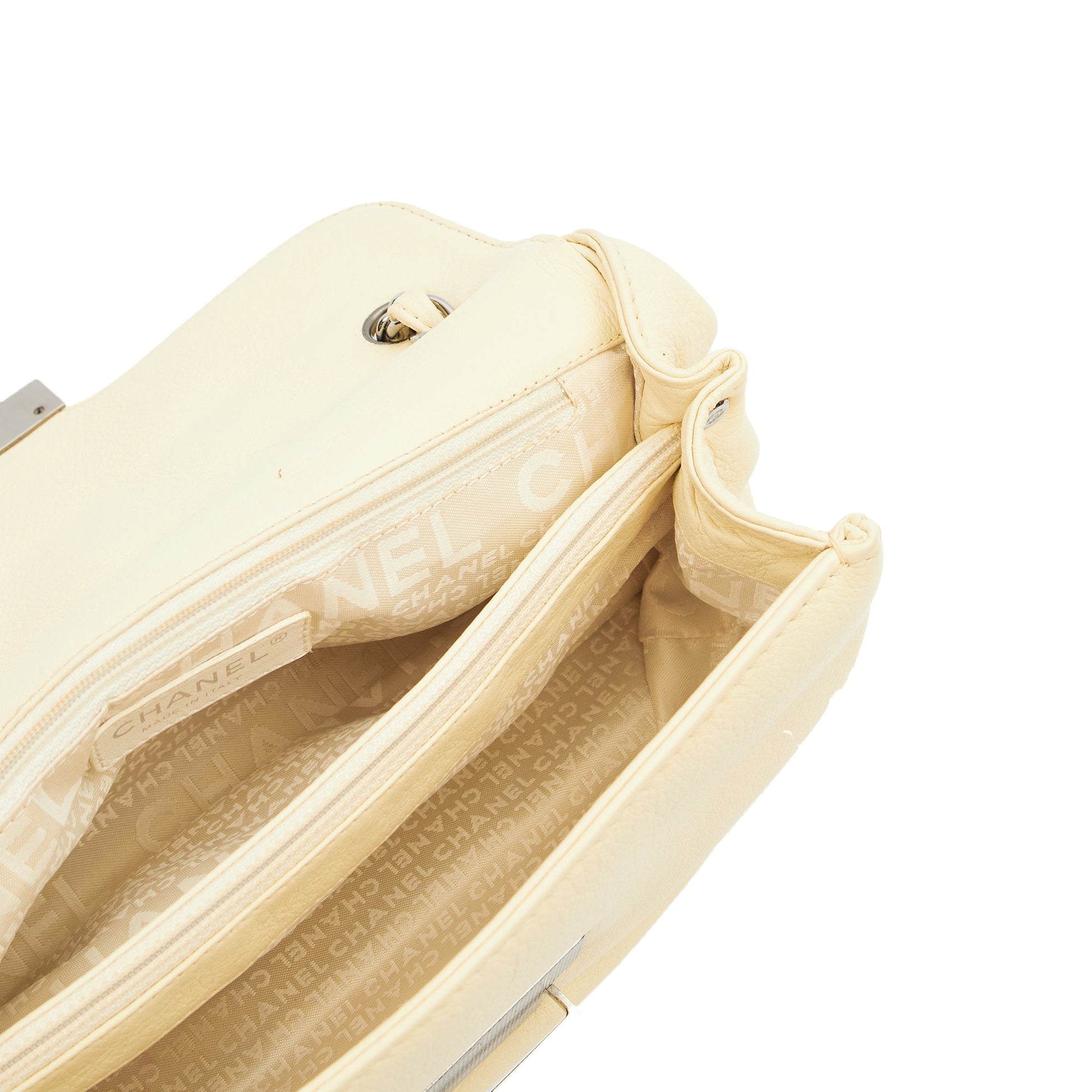 Chanel Shoulder Bag Shoulder Bag in Cream, Calfskin Leather — Alternate View 8