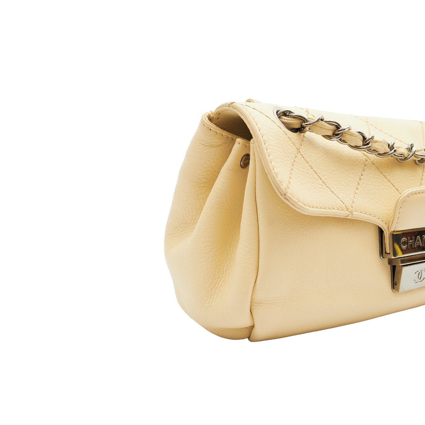 Chanel Shoulder Bag Shoulder Bag in Cream, Calfskin Leather — Alternate View 7
