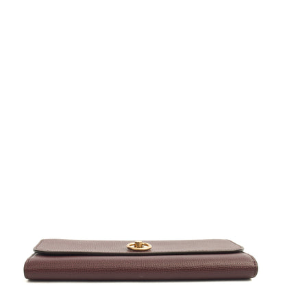 Mulberry Wallet Amberley Clutch in Oxblood, Calfskin Leather — Top View