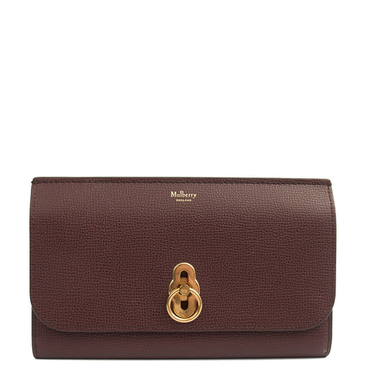 Mulberry Wallet Amberley Clutch in Oxblood, Calfskin Leather — Front View