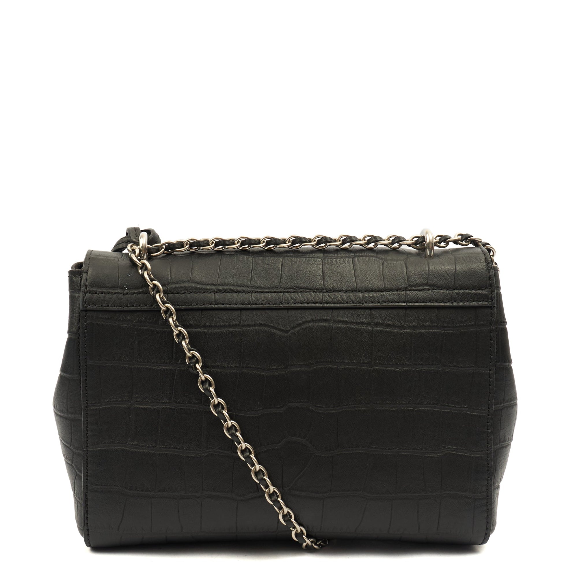 Mulberry Cross Body Lily in Black, Exotic Effect Leather — Top View